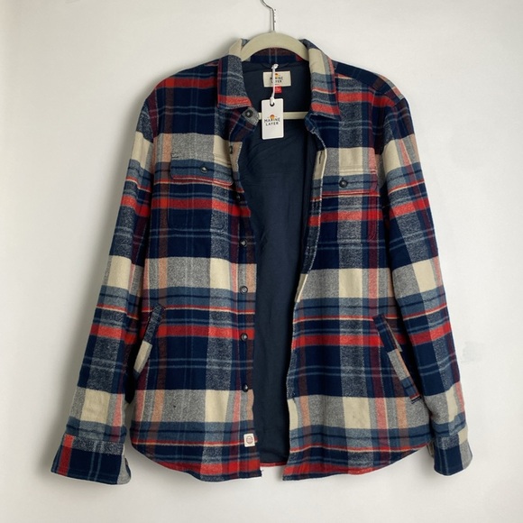 Marine Layer Men's Signature Lined Flannel Plaid Camping Shirt - Size Small  NWT - Picture 3 of 11